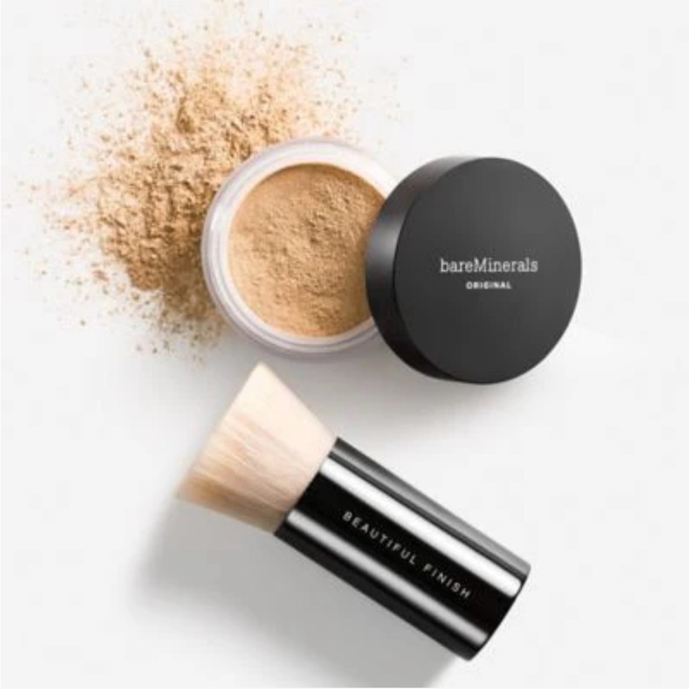 bareMinerals Original Powder and Beautiful Finish Brush Set: Color - Med. Beige